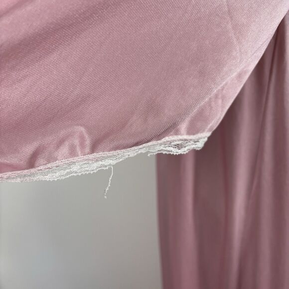 VTG Plus Size Nylon Dusty Rose Pink Maxi Nightgown Slip Dress 51 inch Bust - Picture 7 of 11